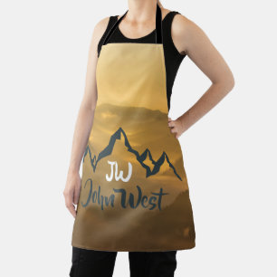 Tablier Monographie de montagnes personnalisables Gold sun