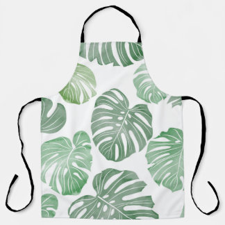 Tablier Monstre aquarelle, papier peint tropical transpare