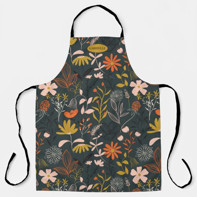Tablier Moody Florals Personnalisé (Recto)