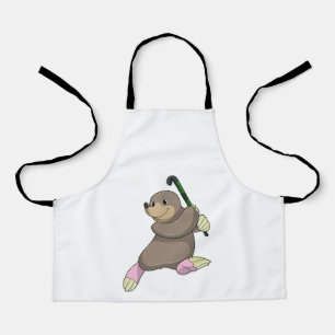 Tablier Moon au hockey avec chauve-souris de hockey