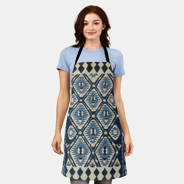 Tablier Moquette orientale turque Perse bleu (Porté)