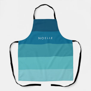 Tablier Motif à bandes bleues