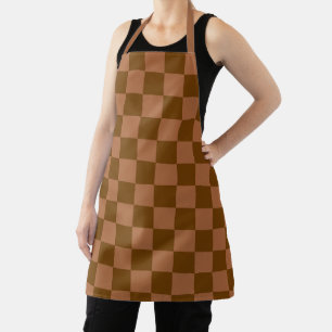 Tablier Motif à carreaux classique : carré marron et chamo