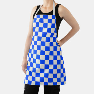 Tablier Motif à carreaux cobalt et crème