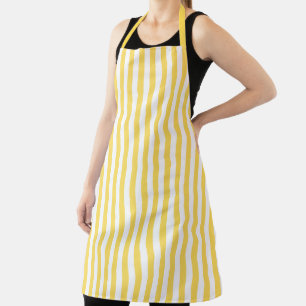 Tablier Motif à rayures jaunes et blanches