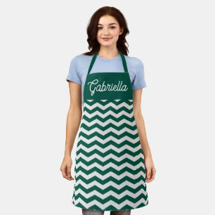 Tablier Motif à rayures zig zag Chevron vert sarcelle