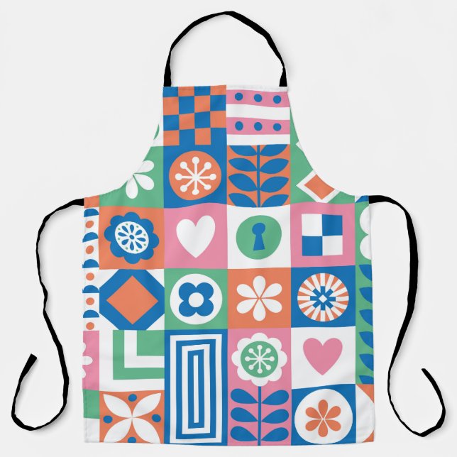 Tablier Motif Abstrait fleuri sans couture. scandinave et (Recto)