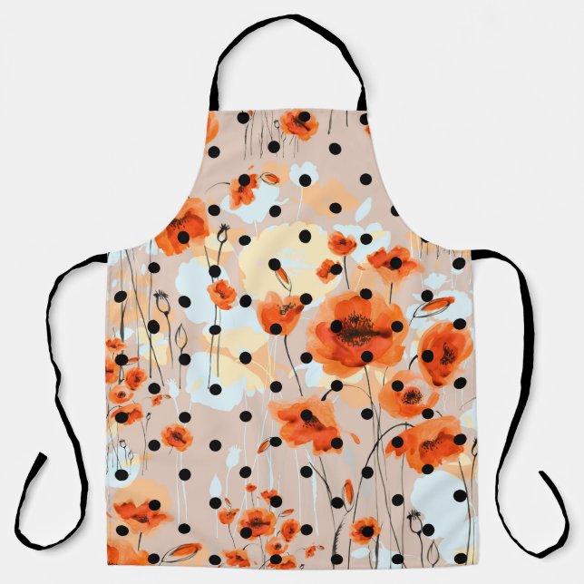 Tablier Motif Abstrait fleuri sans soudure avec pâté de ca (Recto)