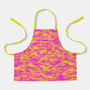 Tablier Motif Abstrait rose jaune orange