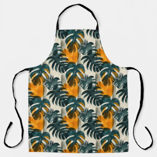 Tablier Motif abstrait simple avec feuilles de monstera, f