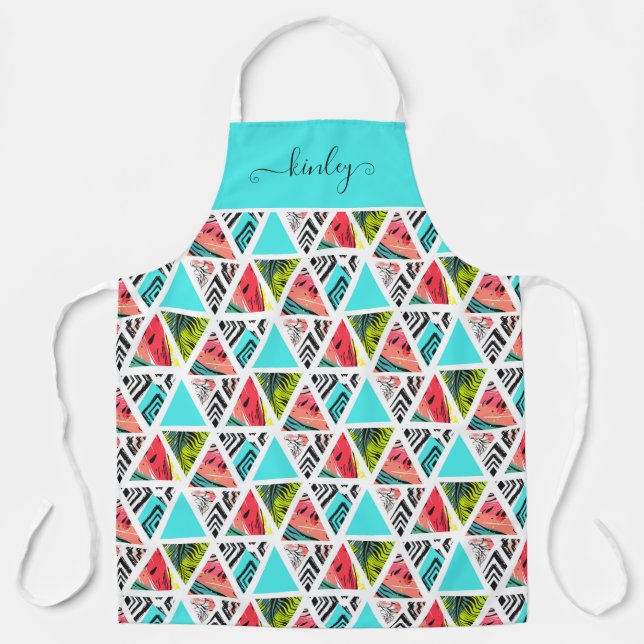 Tablier Motif Abstrait tropical coloré (Recto)