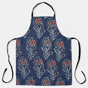 Tablier Motif Ajrakh et bloc d'impression Motif et batik p