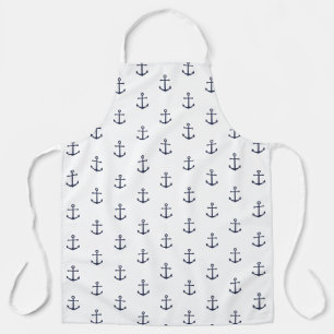 Tablier Motif Ancre bleu marine