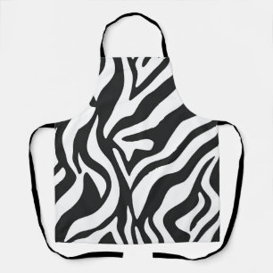 Tablier Motif animalier sauvage rayé zèbre noir blanc gras