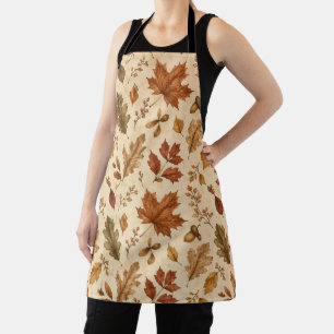 Tablier Motif aquarelle de feuilles d'automne