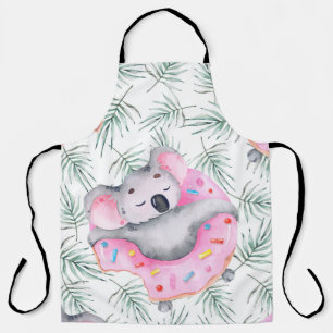 Tablier Motif aquarelle peint à la main avec koala tropica
