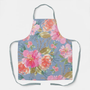 Tablier Motif Aquarelle rose Peony