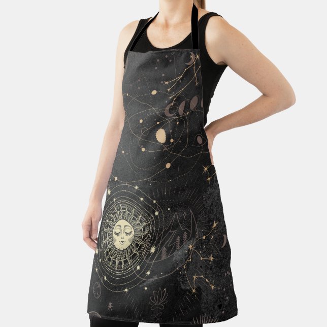 Tablier Motif Astrologique Black Gold (Insitu)