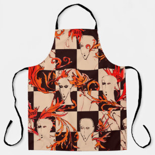 Tablier Motif avant-gardiste sans couture avec visages et 