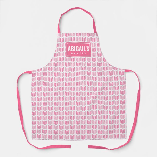 Tablier Motif Aztèque rose personnalisé (Recto)