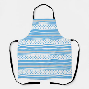 Tablier Motif bleu ciel rayé avec des étoiles