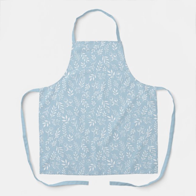 Tablier Motif botanique Bleu clair - Apron (Recto)