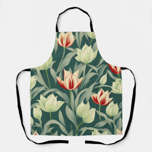 Tablier Motif botanique des Tulipes vintages