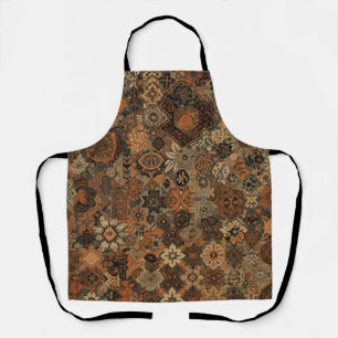 Tablier Motif botanique terracotta sage boho foncé