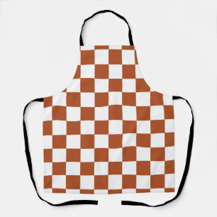 Tablier Motif Brown blanc À damiers chèque