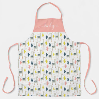 Tablier Motif Cactus & Llamas
