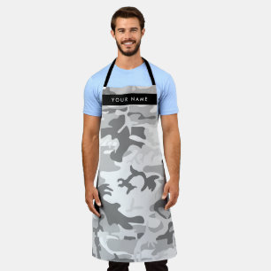 Tablier Motif camouflage neige hivernale grise Personnalis