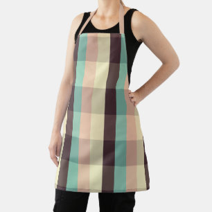 Tablier Motif carreaux pastel en rayures horizontales