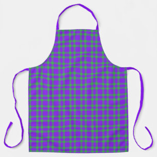 Tablier Motif carreaux vert et violet