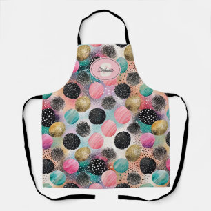 Tablier Motif Cercle Abstrait - avec Parties scintillant e