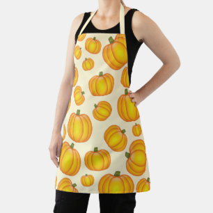 Tablier Motif Citrouille de caricature orange