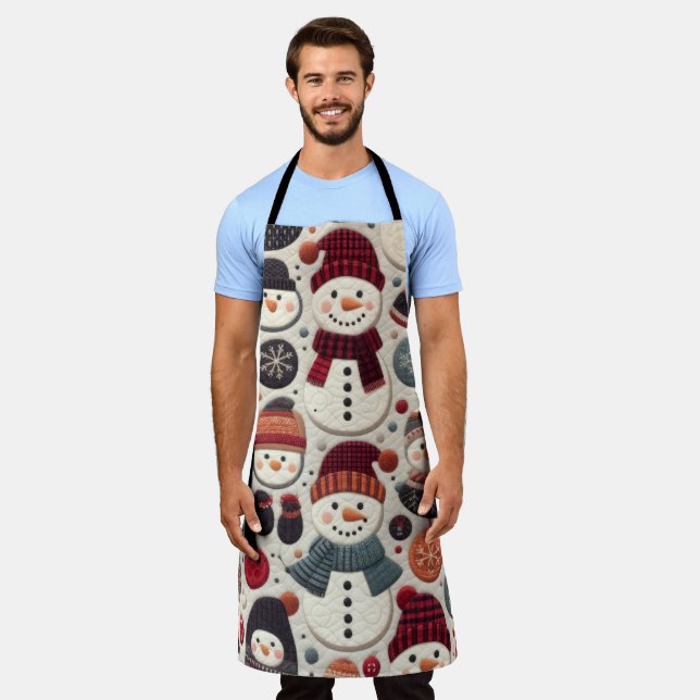 Tablier Motif courbé des Snowmen (Porté)