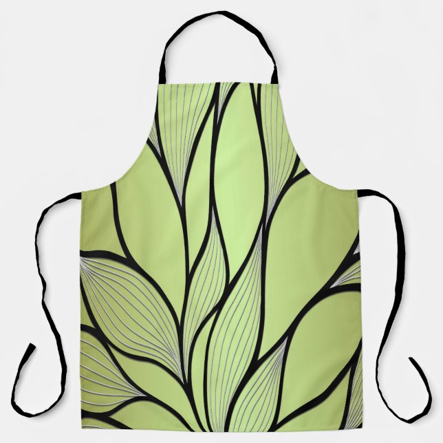 Tablier Motif Créatif Vert Olive  (Recto)