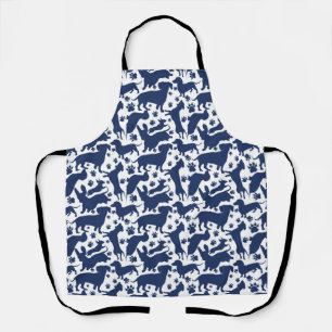 Tablier Motif Dachshund Bleu Jeter Tapisserie