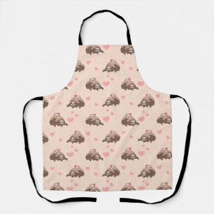 Tablier Motif d'amour mou Sloth Couple