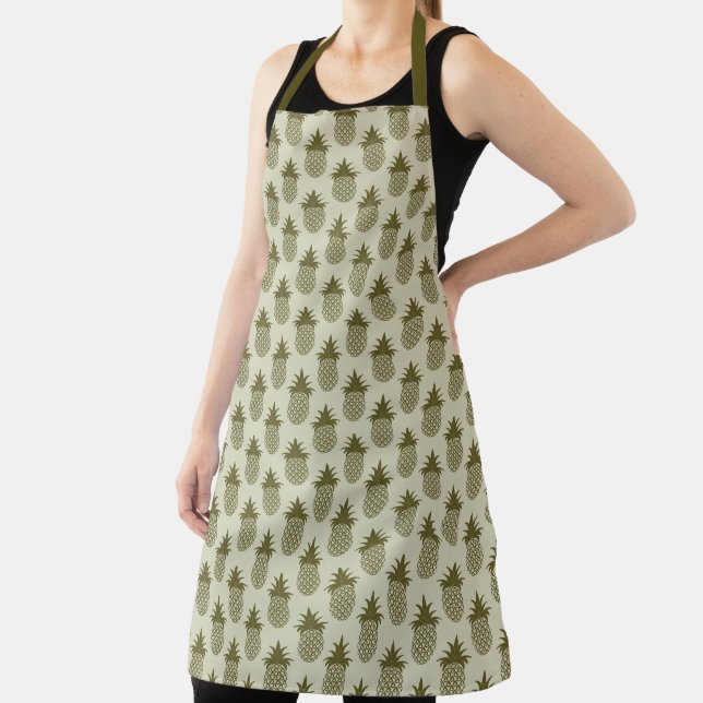 Tablier Motif d'ananas de Khaki (Insitu)