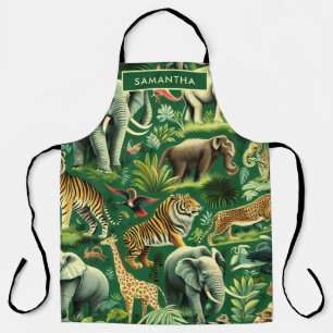 Tablier Motif d'animaux de la jungle vintage