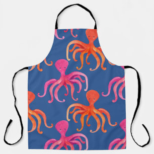 Tablier Motif d'aquarelle octopus de dessin coloré