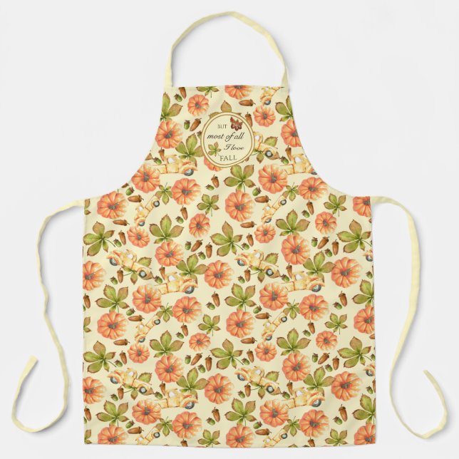 Tablier Motif d'automne Vintage aquarelle (Recto)