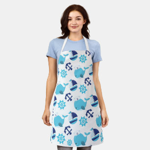 Tablier Motif De Baleines, Beaux Baleines, Baleines Bleues