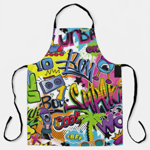 Tablier motif de bandes dessinées sans couture Abstrait av