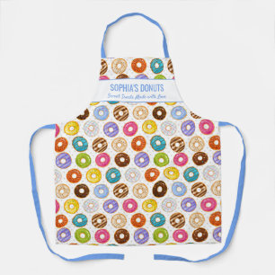 Tablier Motif de beigne coloré mignon avec nom personnalis