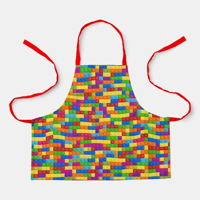 Tablier Motif de bloc de construction coloré (Recto)