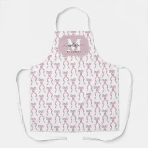Tablier Motif de Bow rose Aquarelle
