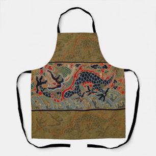 Tablier Motif de broderie en soie de dragon chinois antiqu