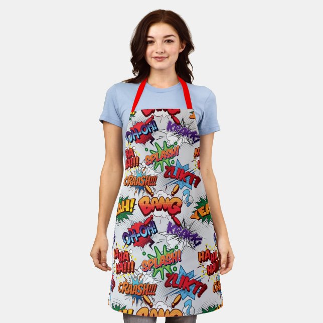 Tablier Motif de bulle Superhero (Porté)